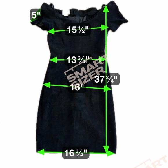 Firenze Santa Barbara Vintage Black Suede Off-Shoulder Dress - Picture 6 of 6